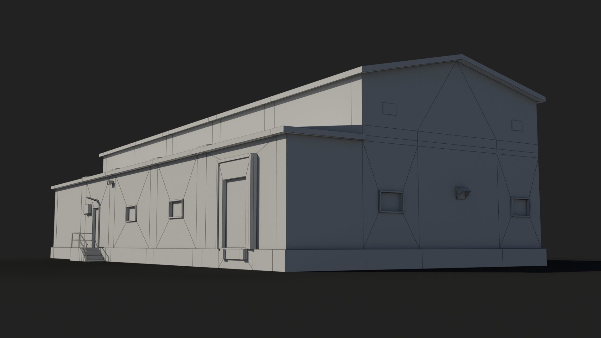 Factory x2 Low-poly 3D model_11