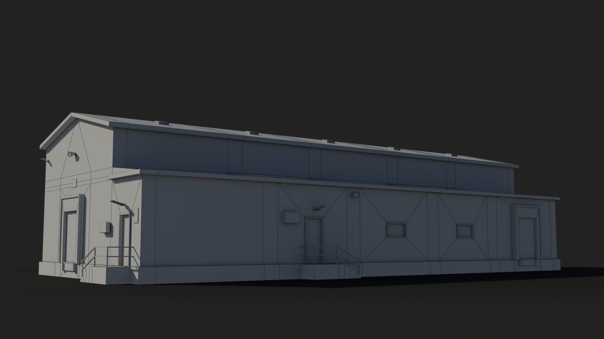 Factory x2 Low-poly 3D model_9