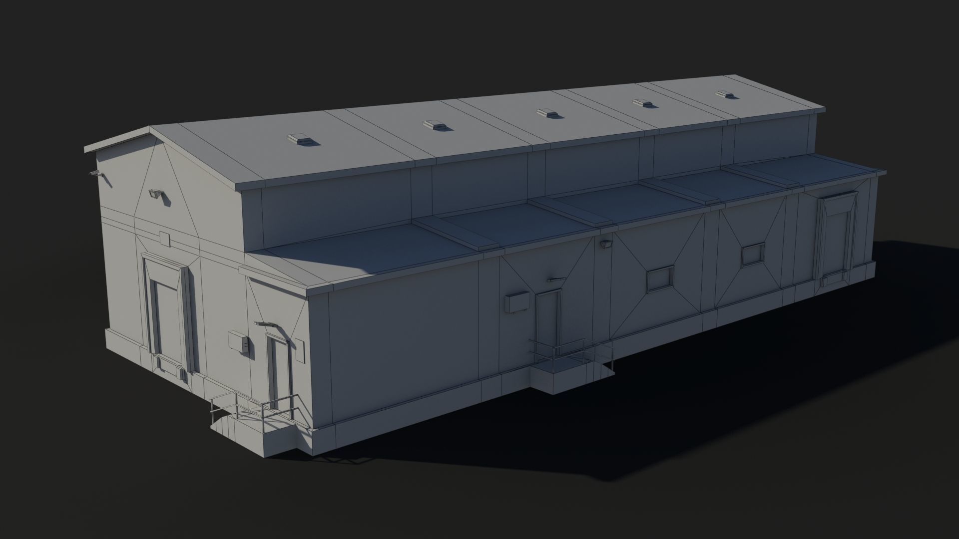 Factory x2 Low-poly 3D model_10