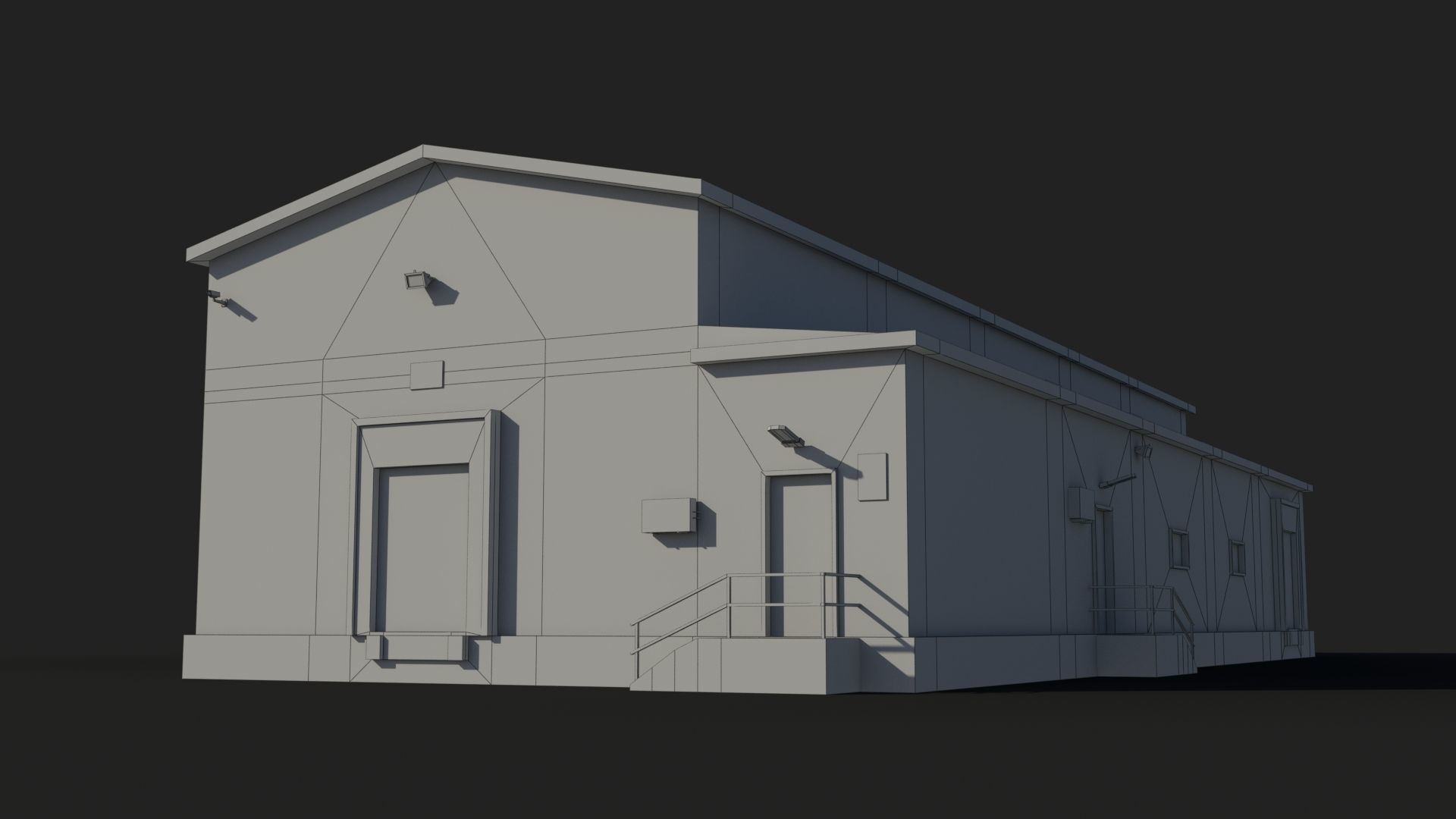 Factory x2 Low-poly 3D model_6