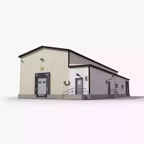 Factory x2 Low-poly 3D model