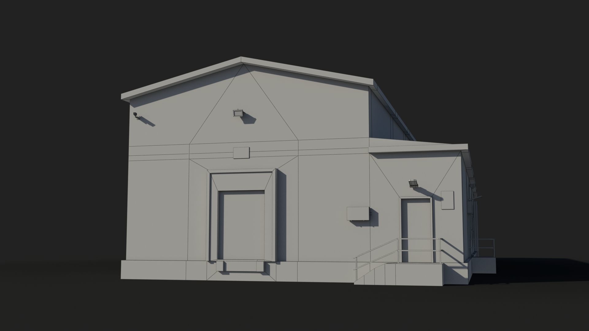 Factory x2 Low-poly 3D model_7