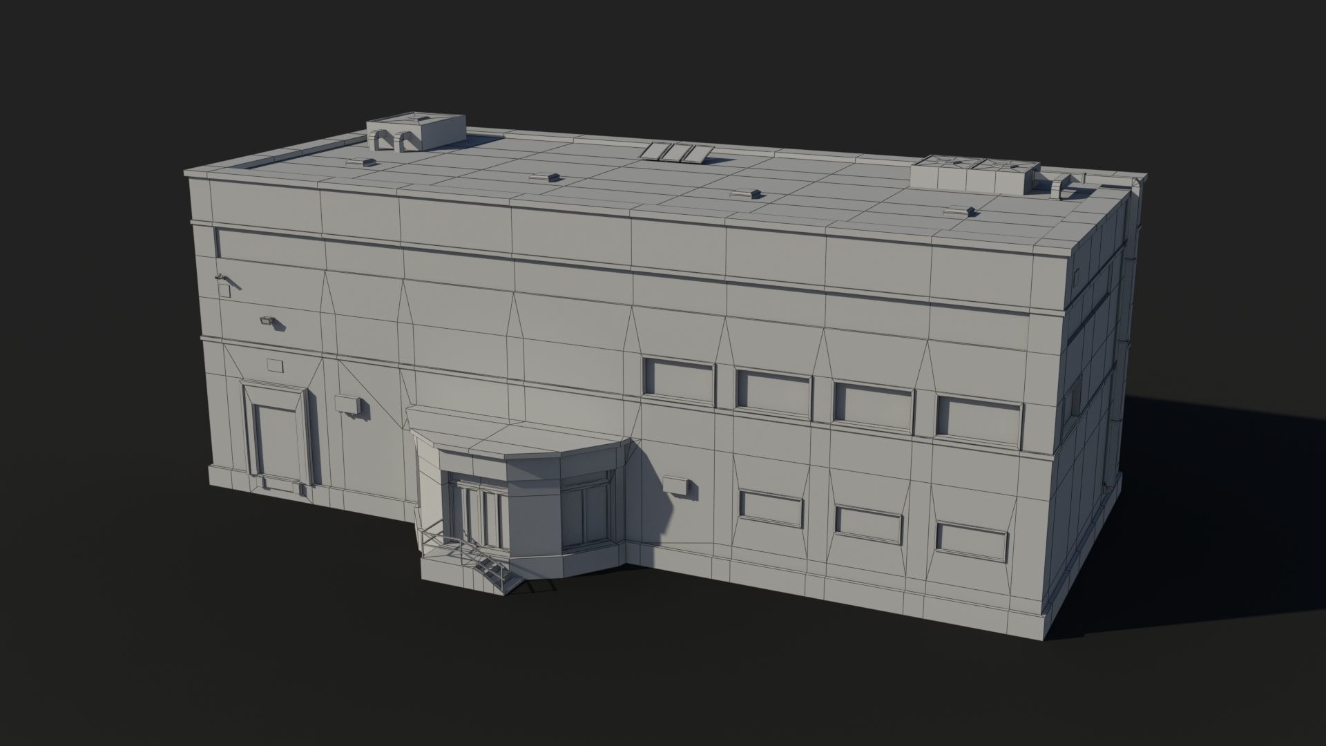 Factory x5 Low-poly 3D model_8