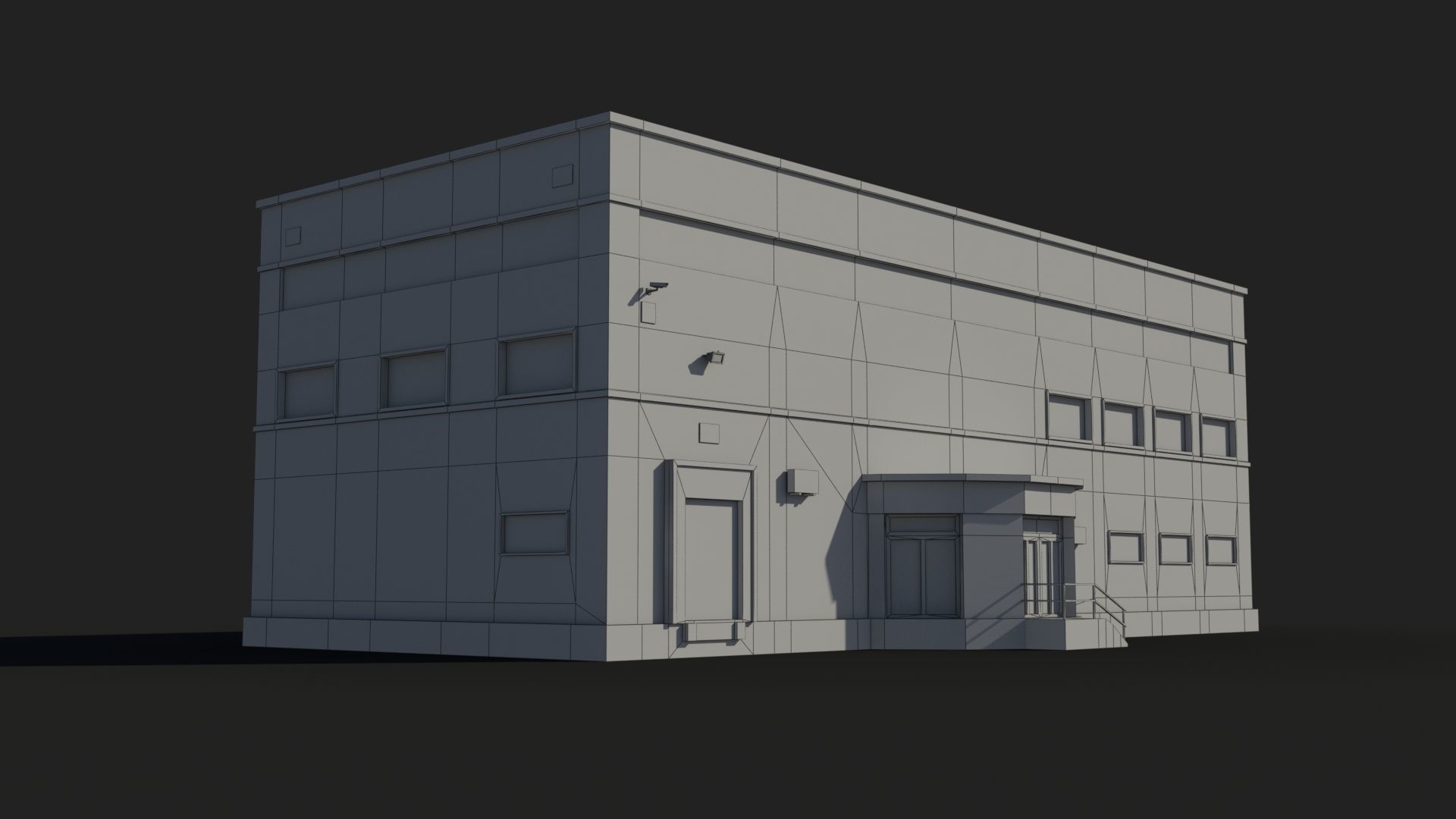 Factory x5 Low-poly 3D model_7