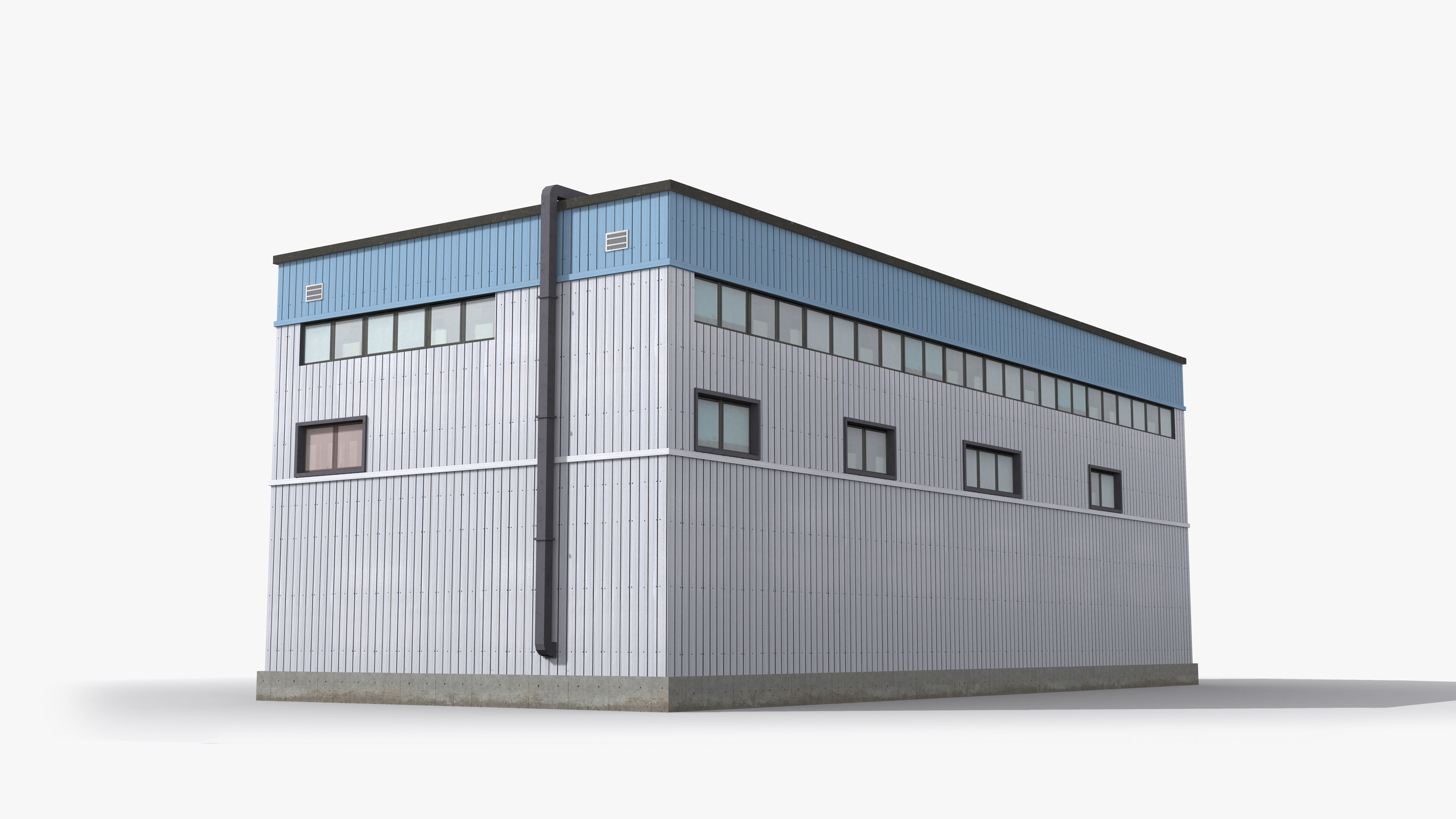 Factory x5 Low-poly 3D model_4