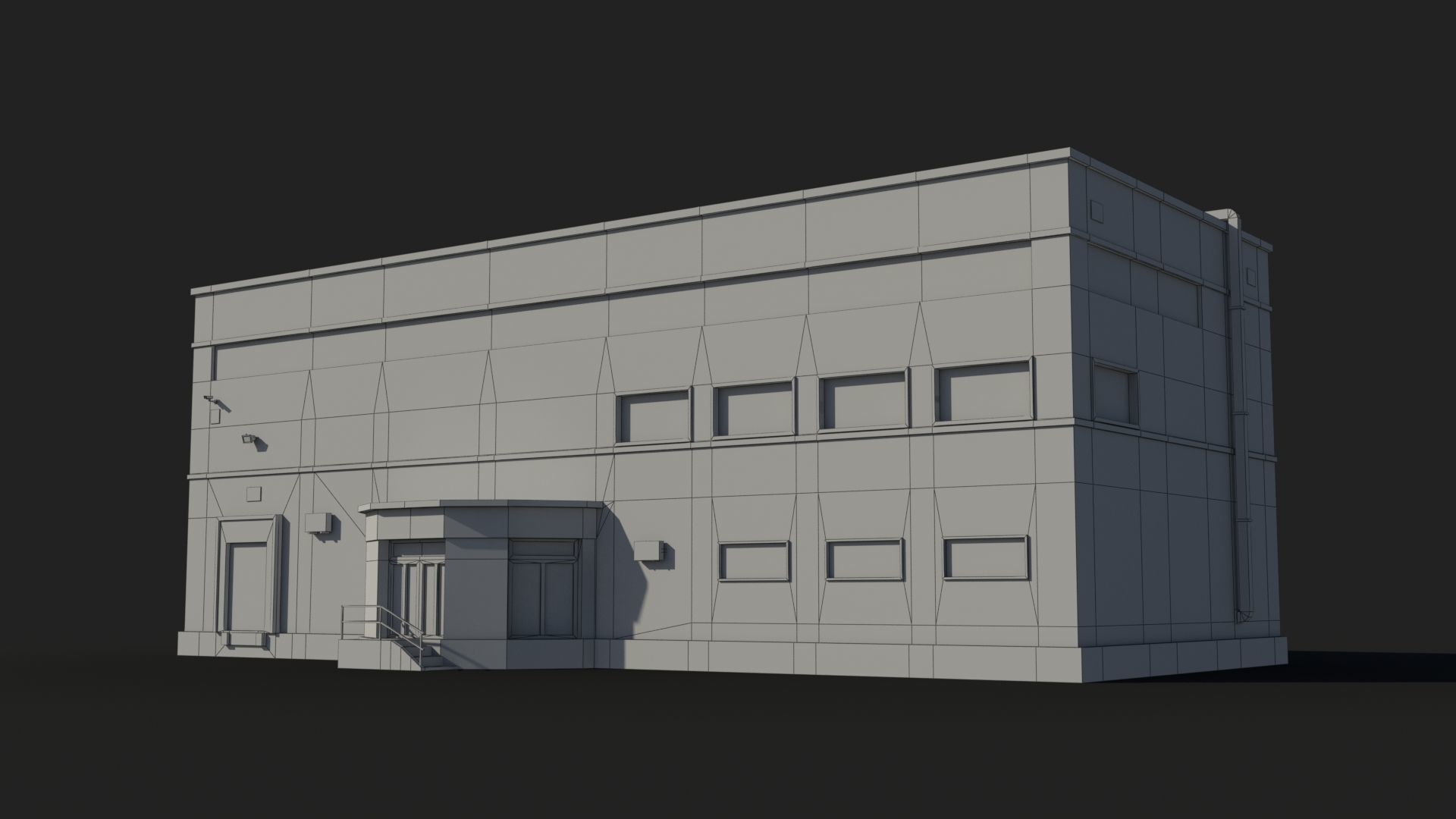 Factory x5 Low-poly 3D model_5