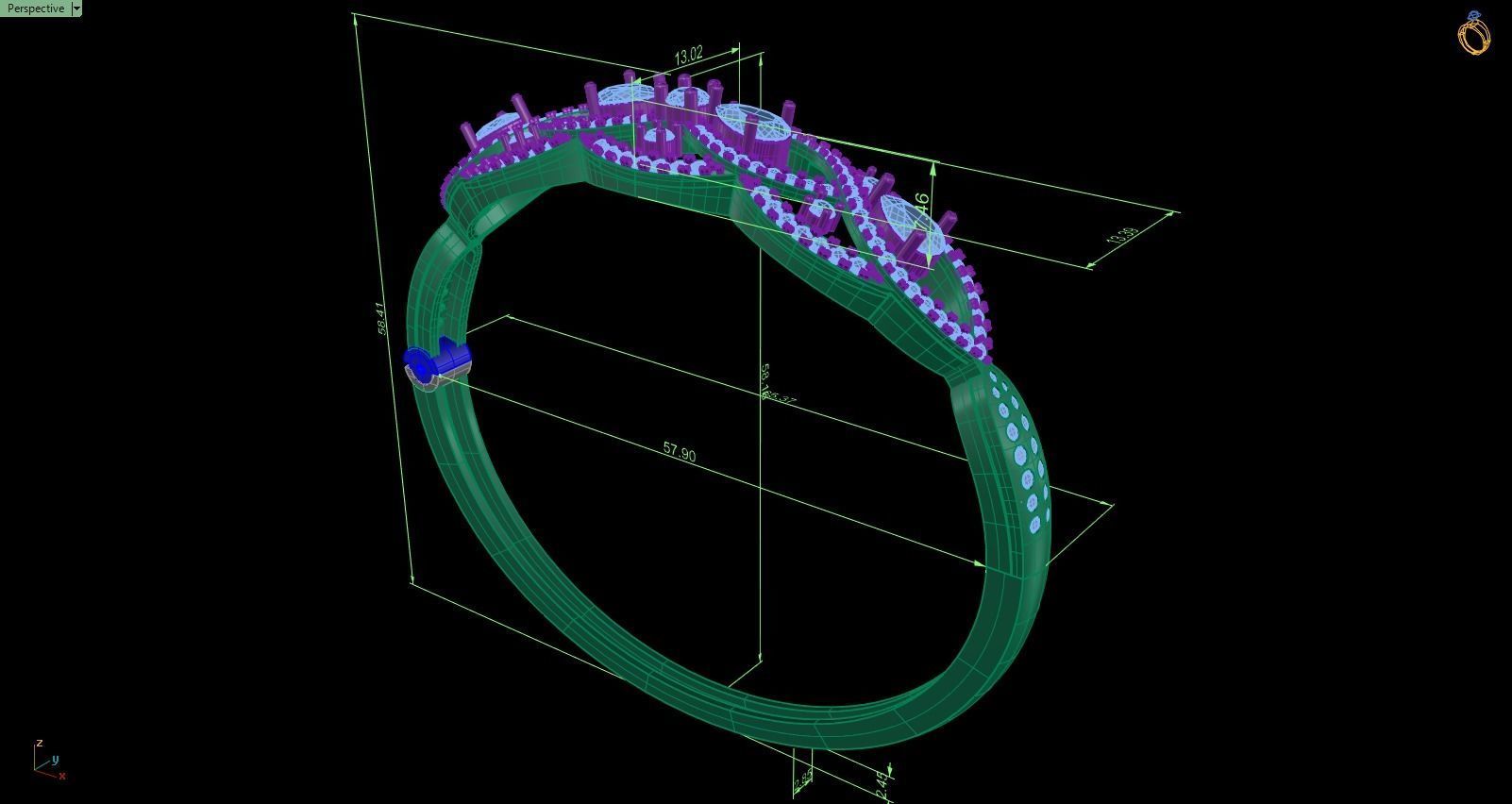 Bracelet 100 3D print model_10