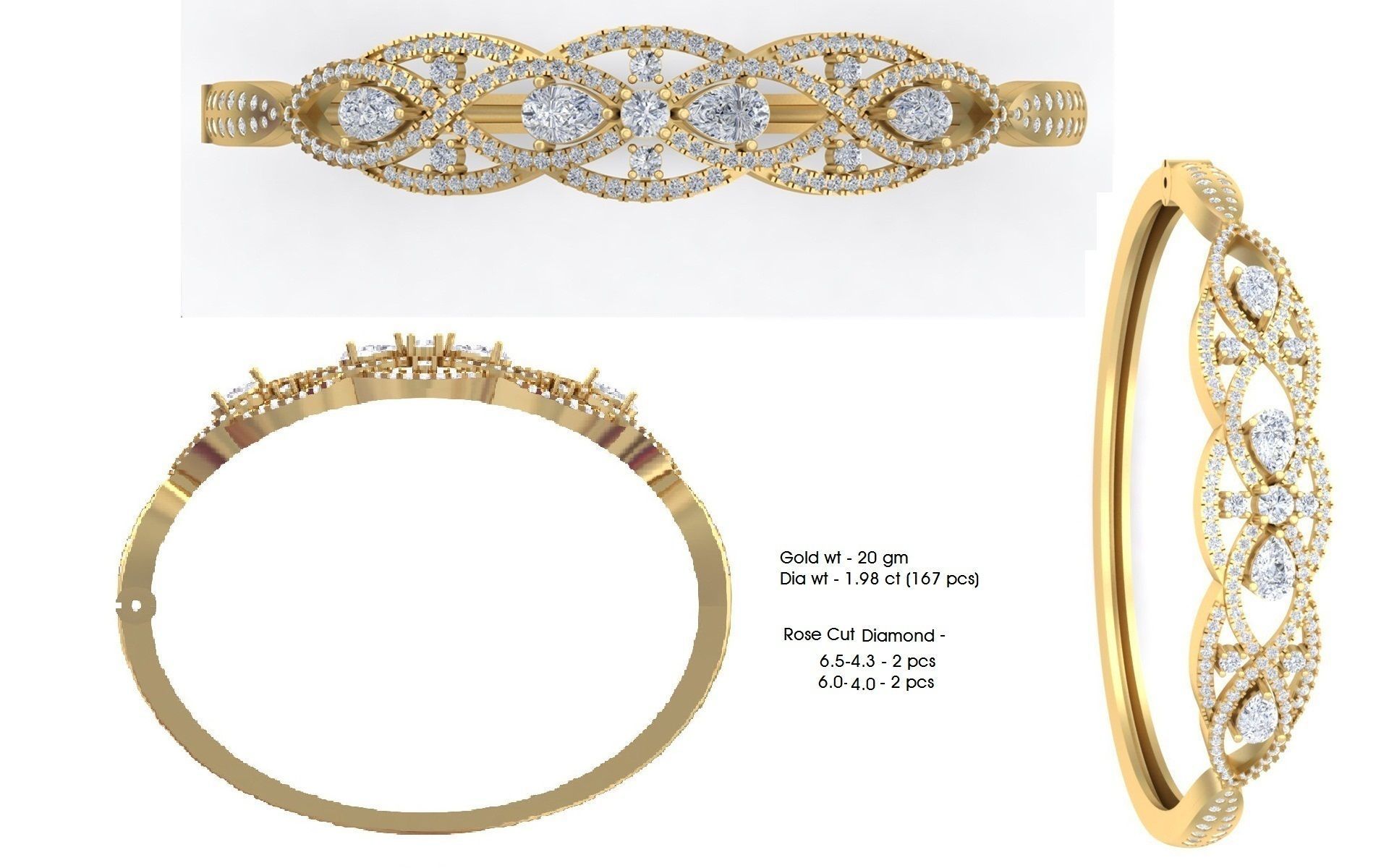 Bracelet 100 3D print model_7