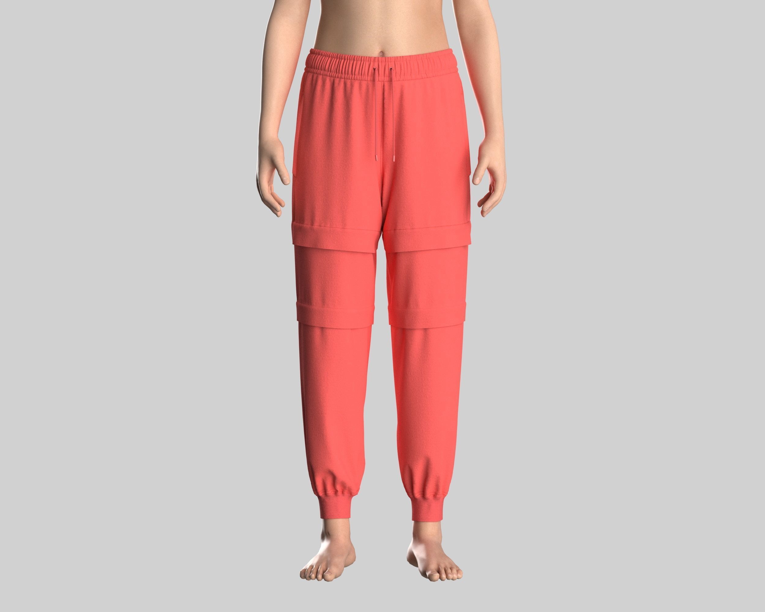 Ladies Jogger-Red 3D model_6