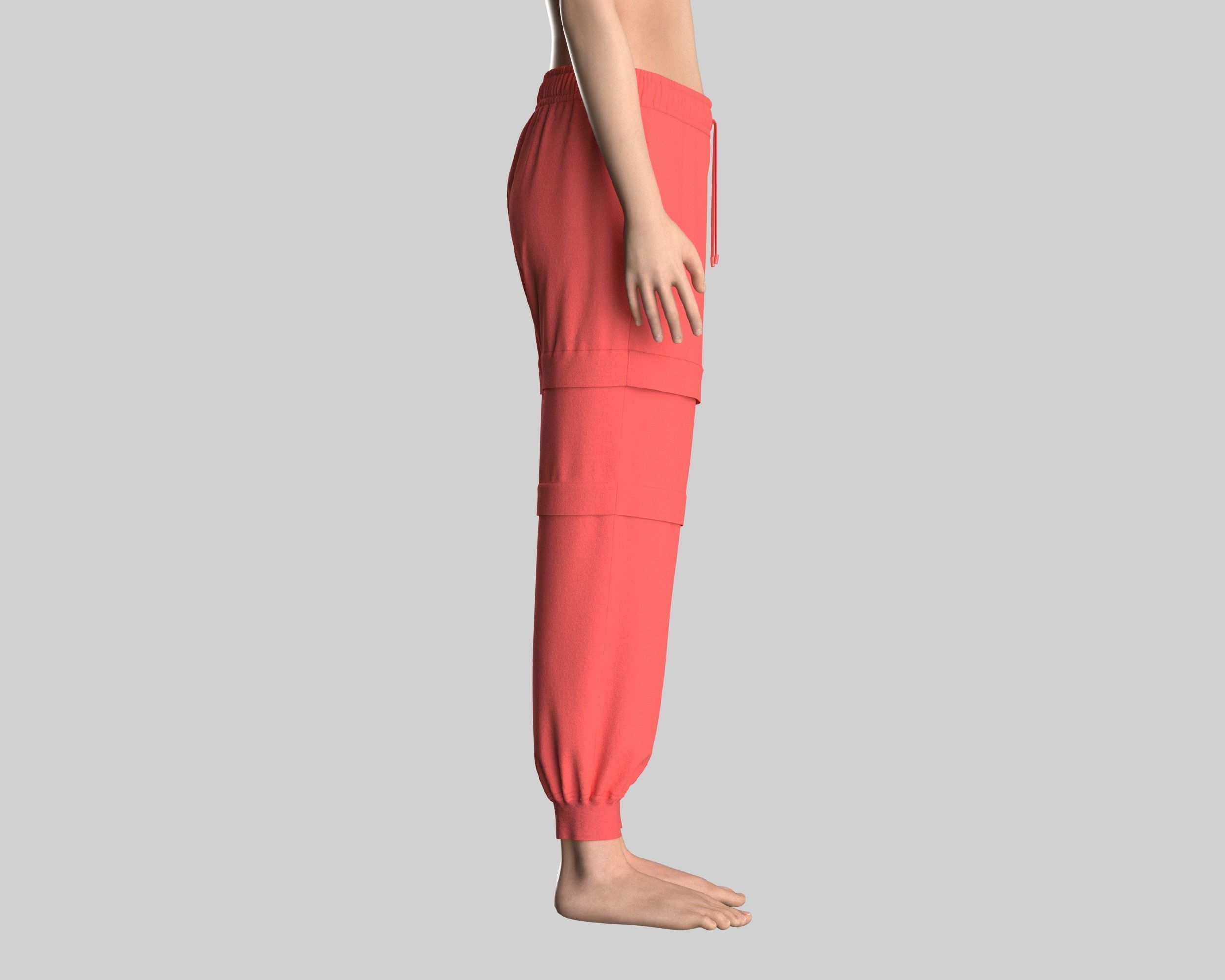 Ladies Jogger-Red 3D model_7