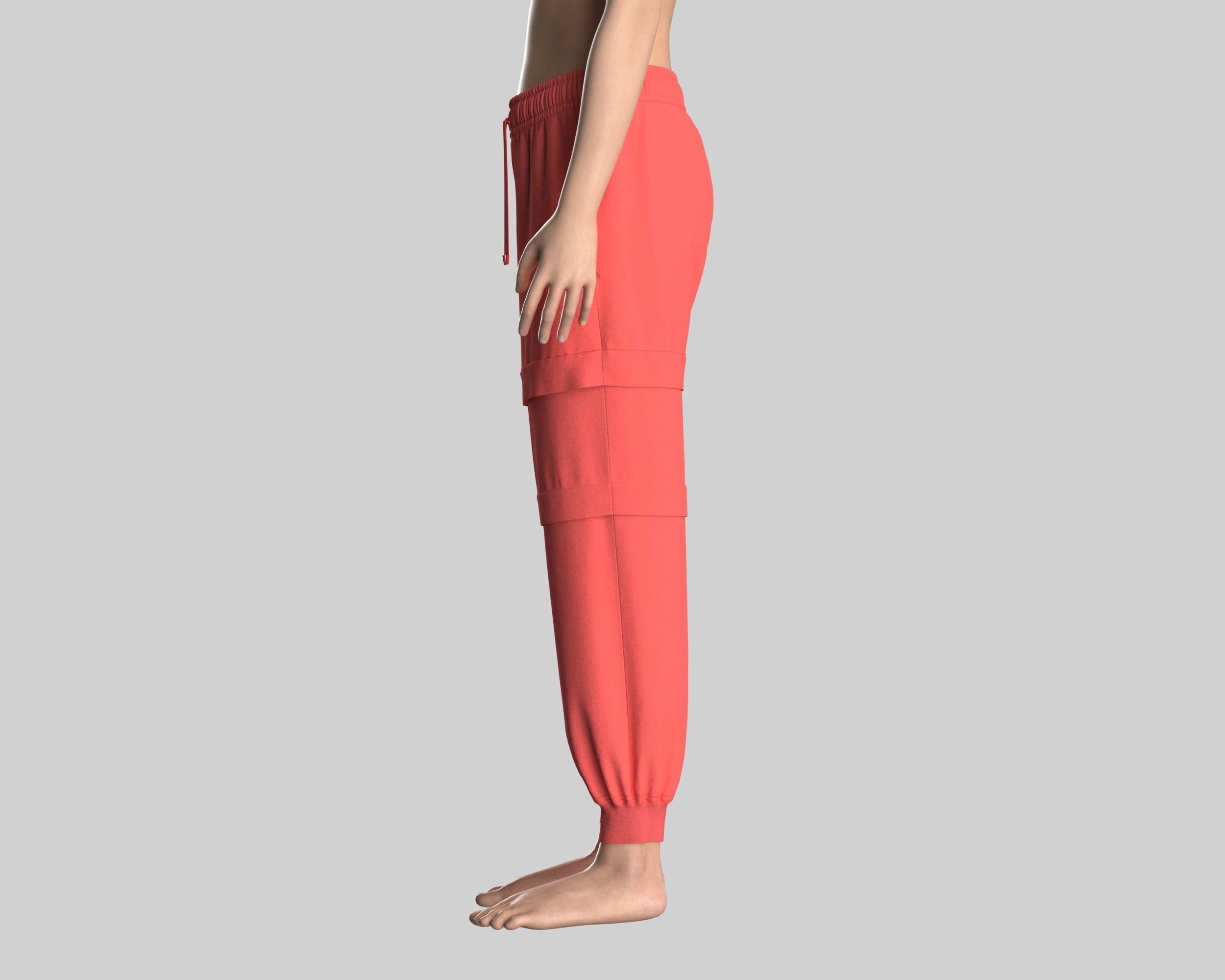 Ladies Jogger-Red 3D model_9