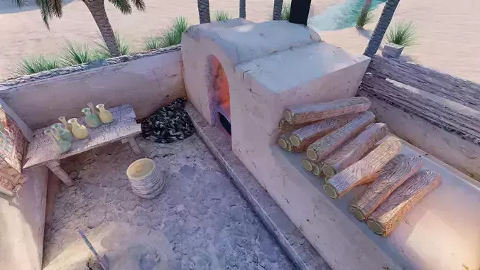 An old oriental pottery factory 3D model