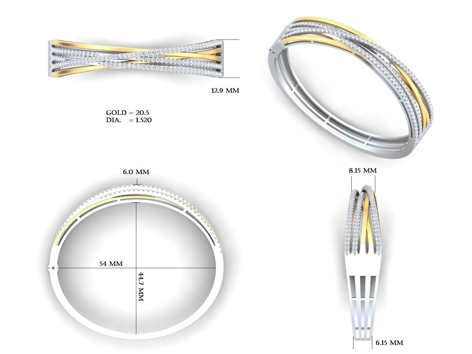Bracelet 105  3D print model_5