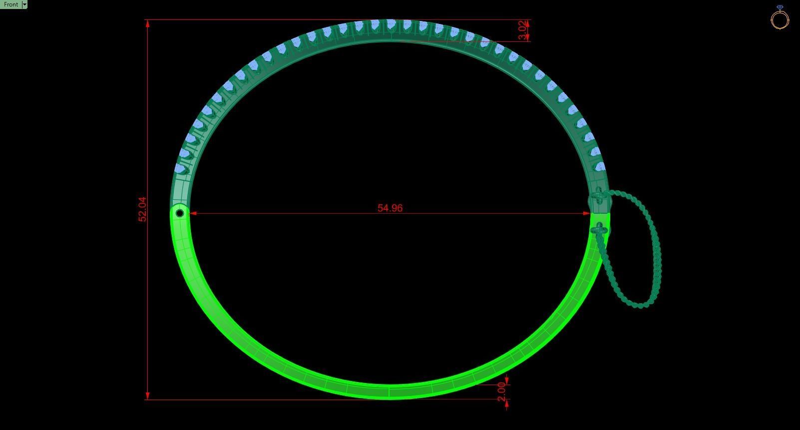 Bracelet 108 3D print model_7