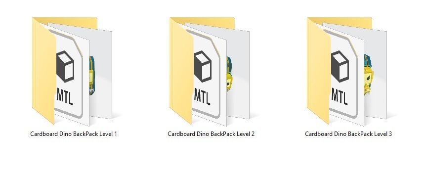 Bag 3x Cardboard Dino Backpack 3D model_13