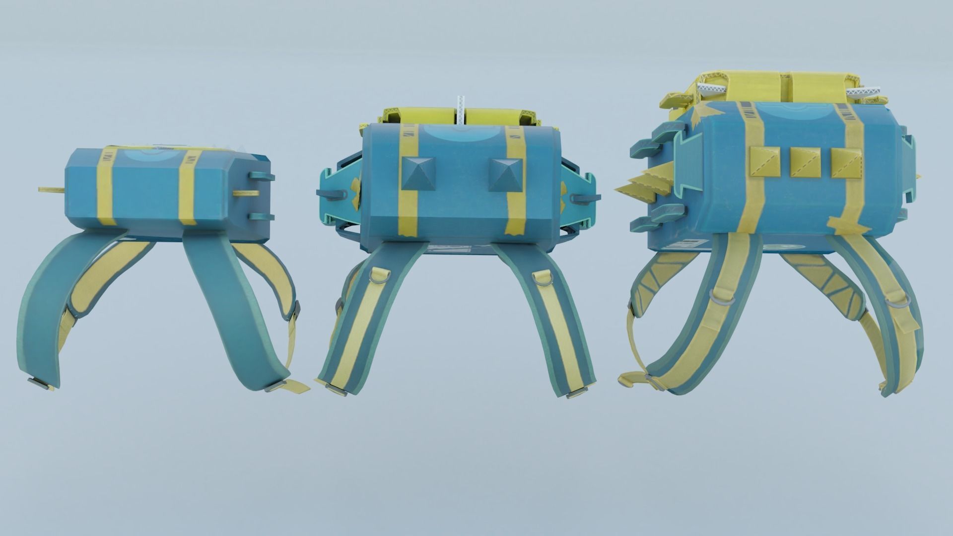 Bag 3x Cardboard Dino Backpack 3D model_5