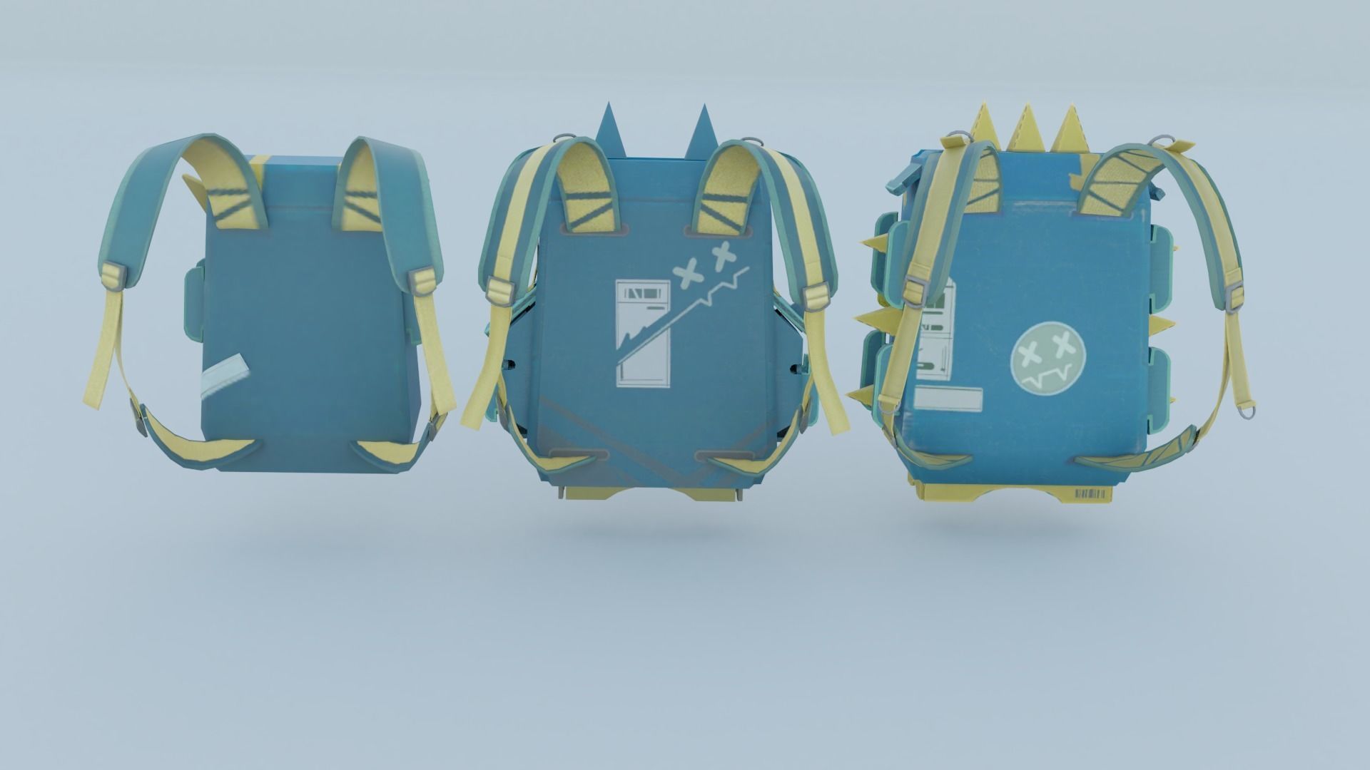 Bag 3x Cardboard Dino Backpack 3D model_4