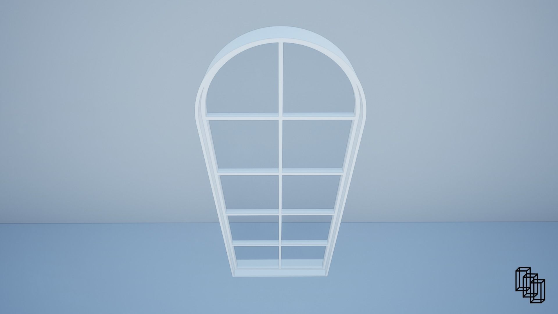 Arched Window 3D model_3
