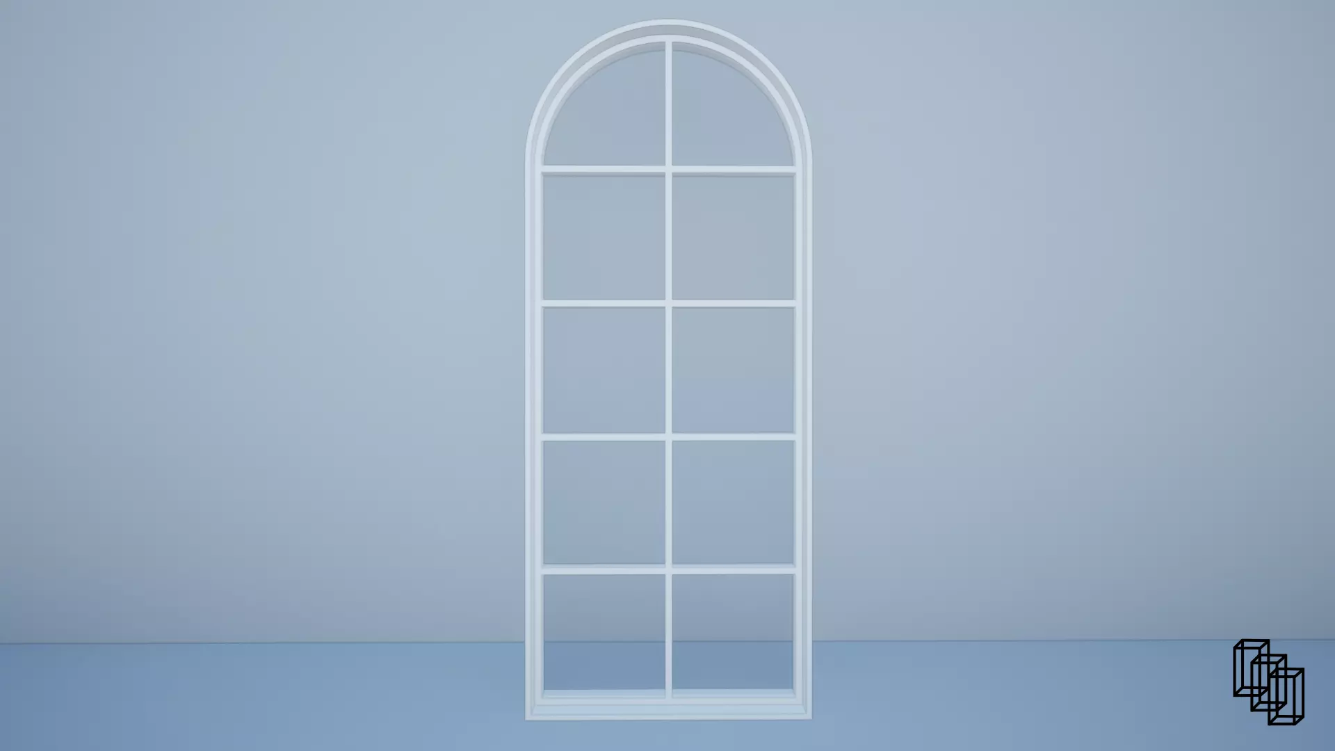 Arched Window 3D model_0