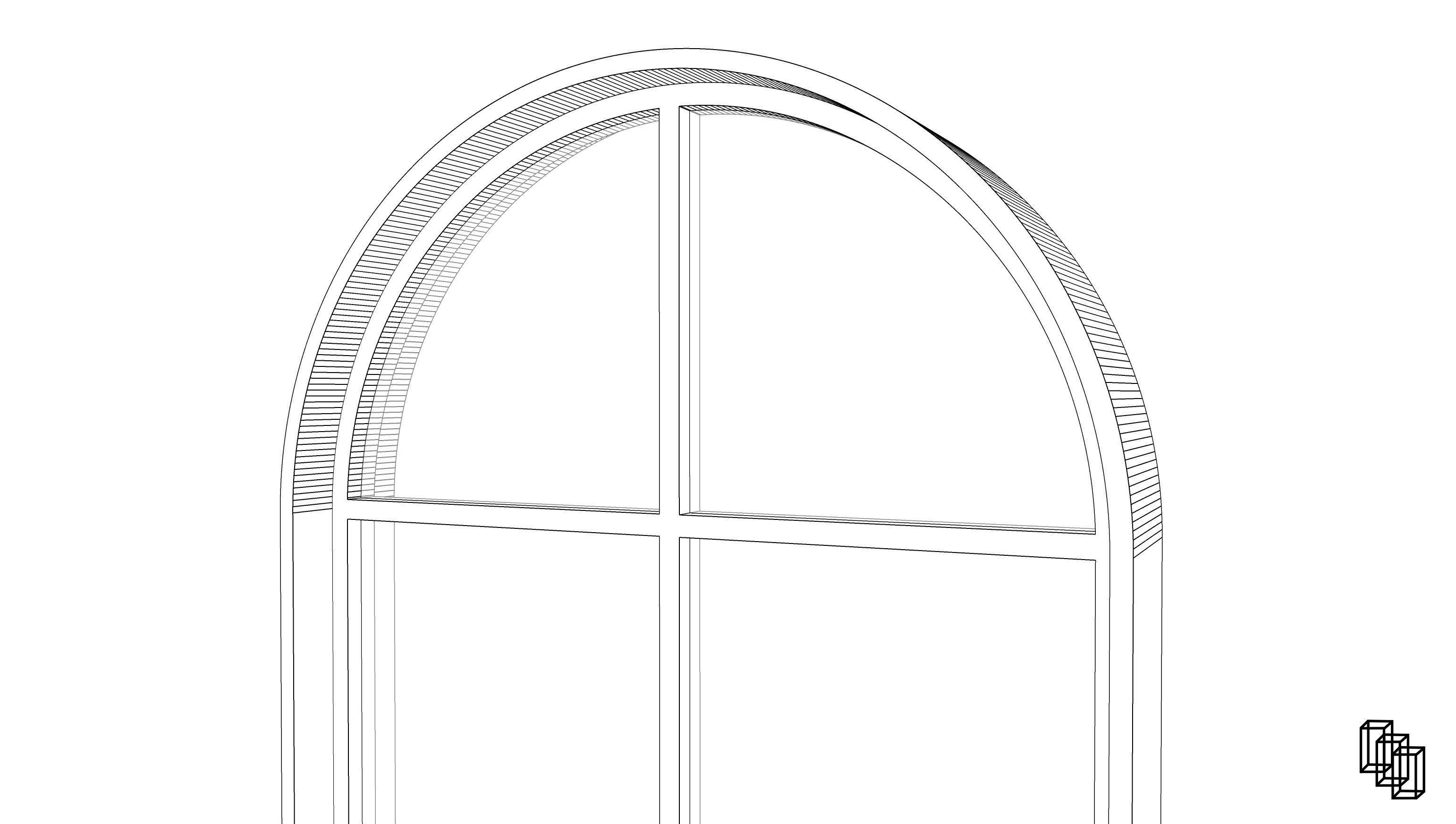 Arched Window 3D model_7