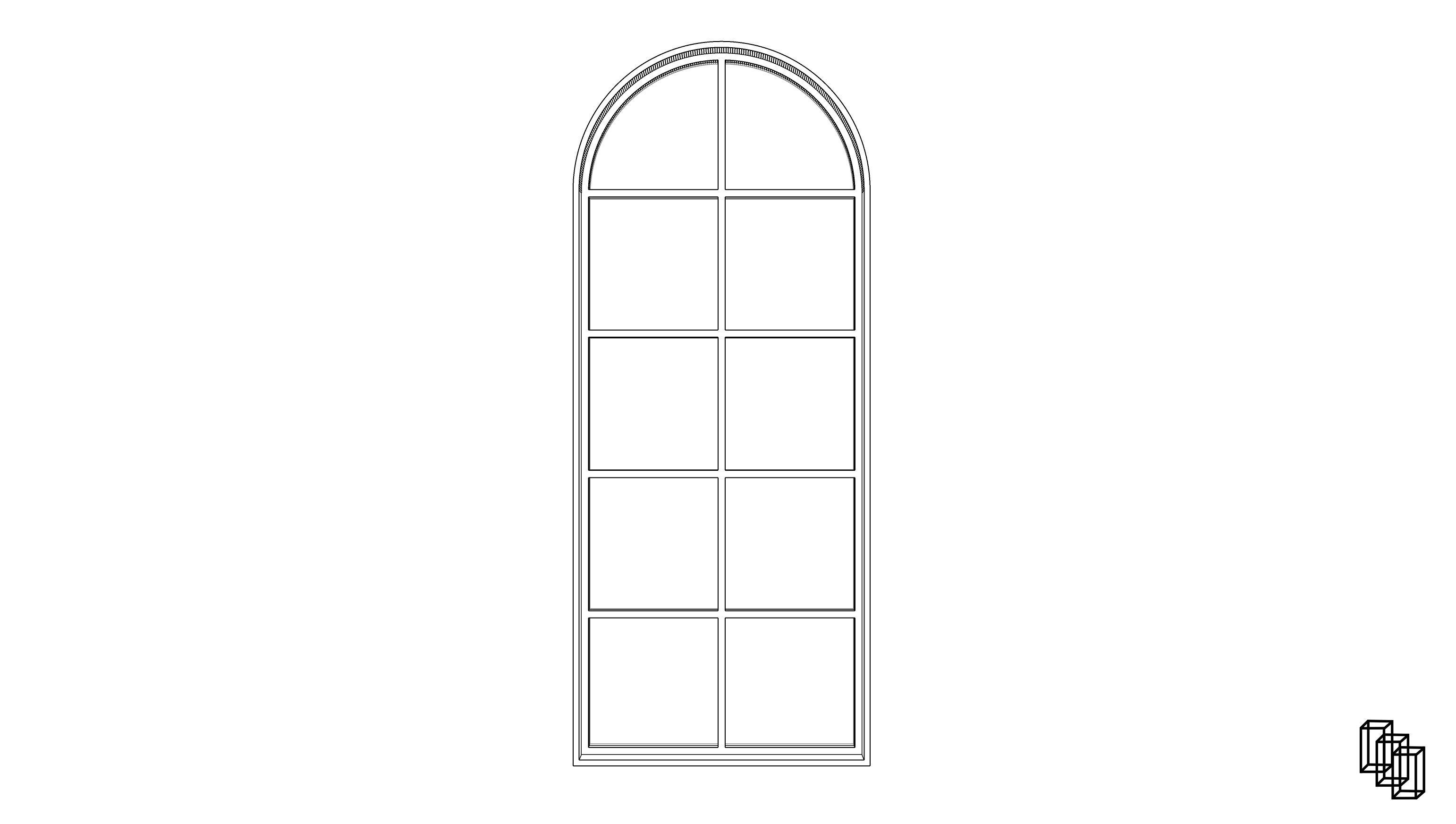 Arched Window 3D model_4