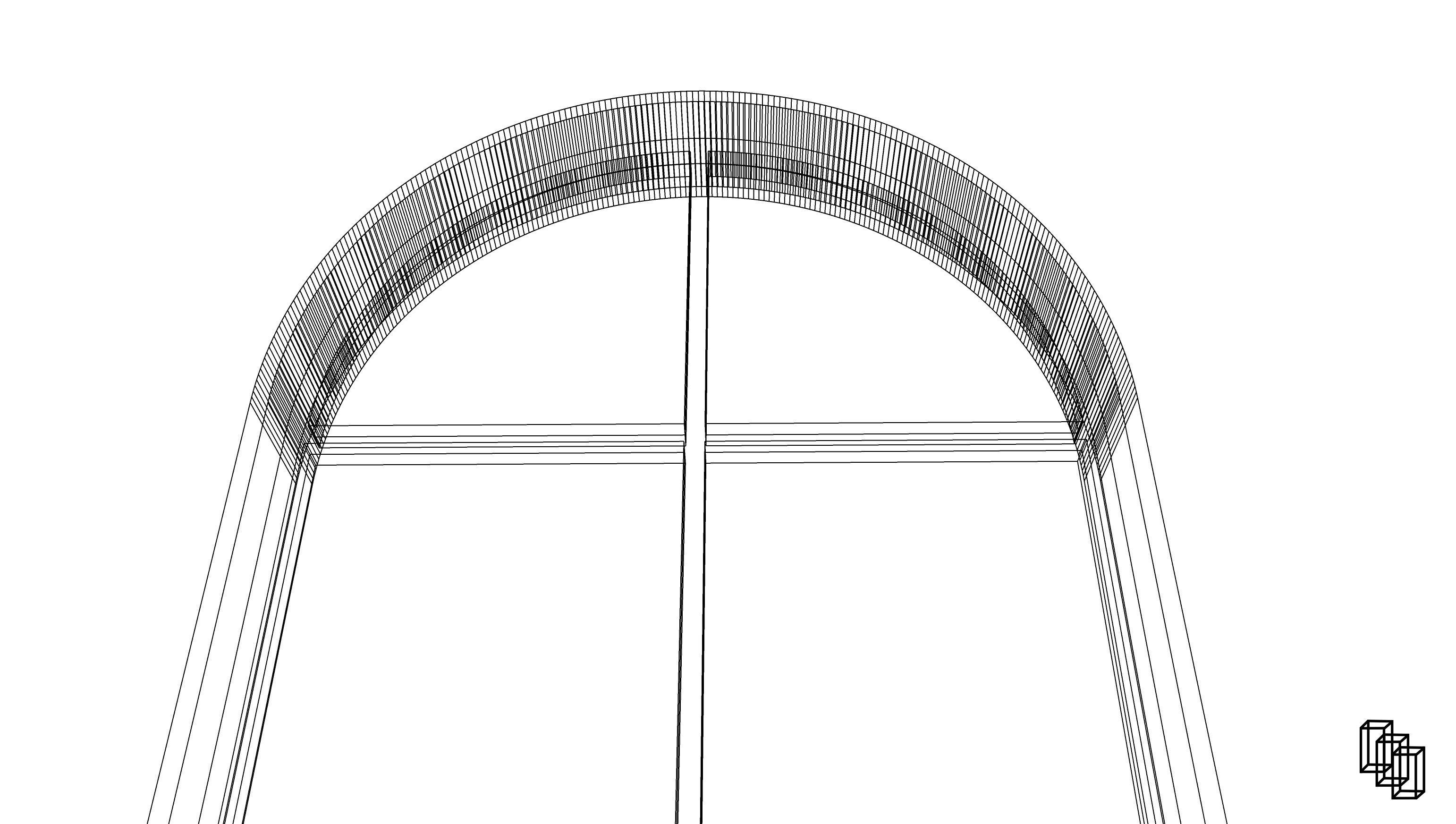 Arched Window 3D model_9