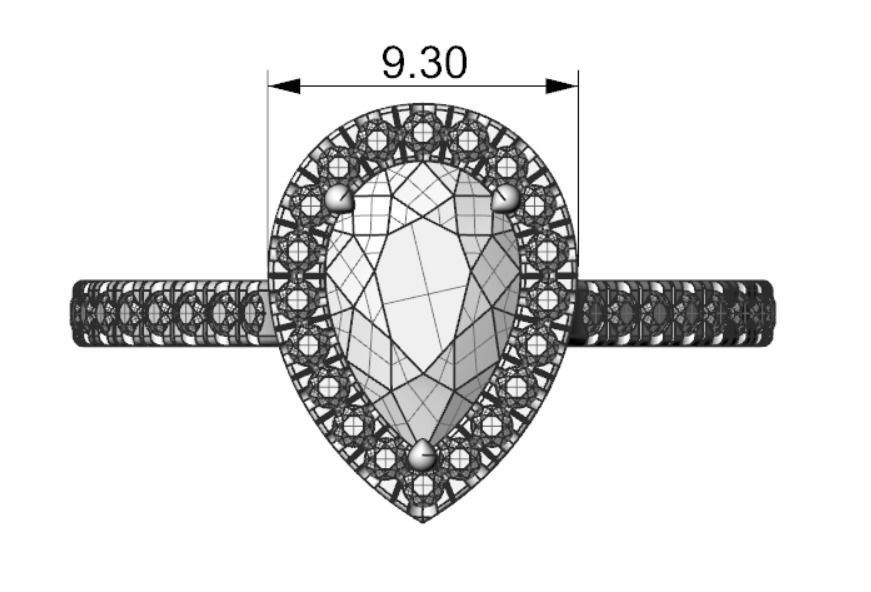 39 Falling Stone Ring 3D print model_3