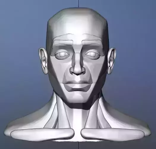 stylized head blocking 3D model