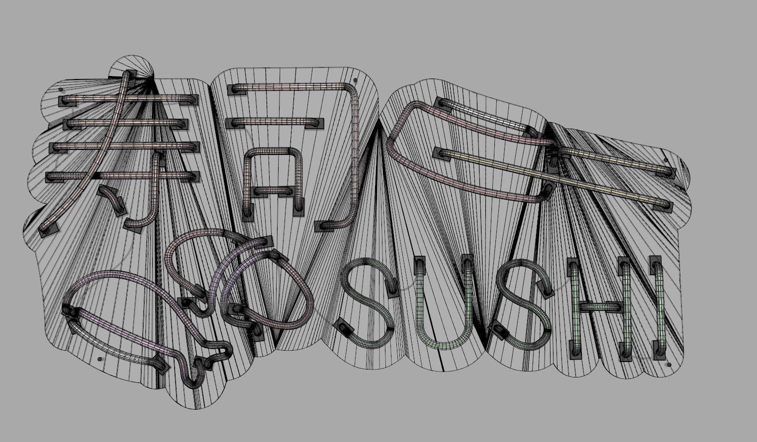 Sushi 1 - Neon Sign 3D model_5