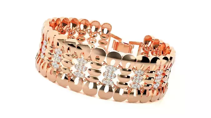 Squeeze Band Loop High Jewelry Diamond Bracelet 3dm stl renders