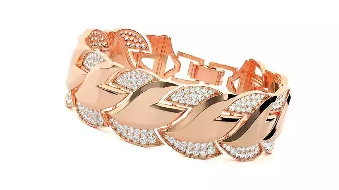 High Jewelry Diamond Head Bracelet 3dm stl renders details