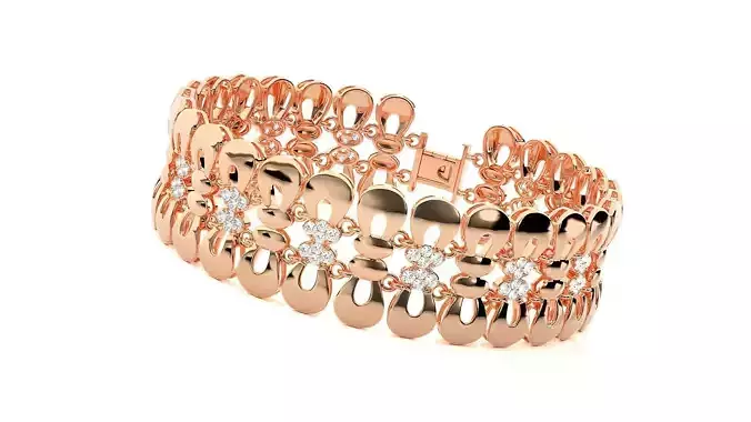 High Jewelry Diamond Bracelet 3dm stl renders details