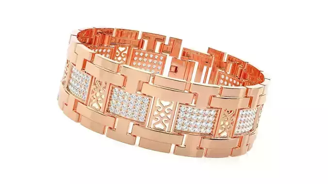 High Jewelry Diamond Head Bracelet 3dm stl renders details 