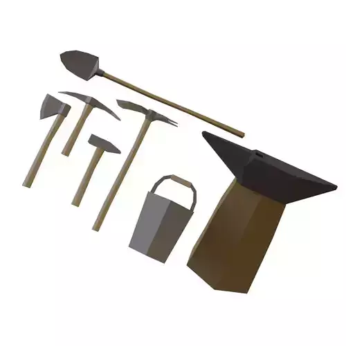 Tools Low Poly Low-poly 3D model