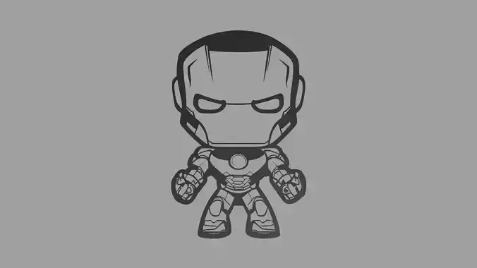 Iron Man 01 Wall Silhouette 3D print model