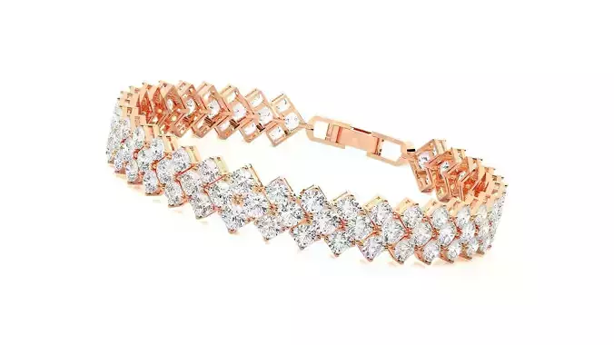 Tennis Bracelet High Jewelry Bracelet 3dm stl renders details 3D print model