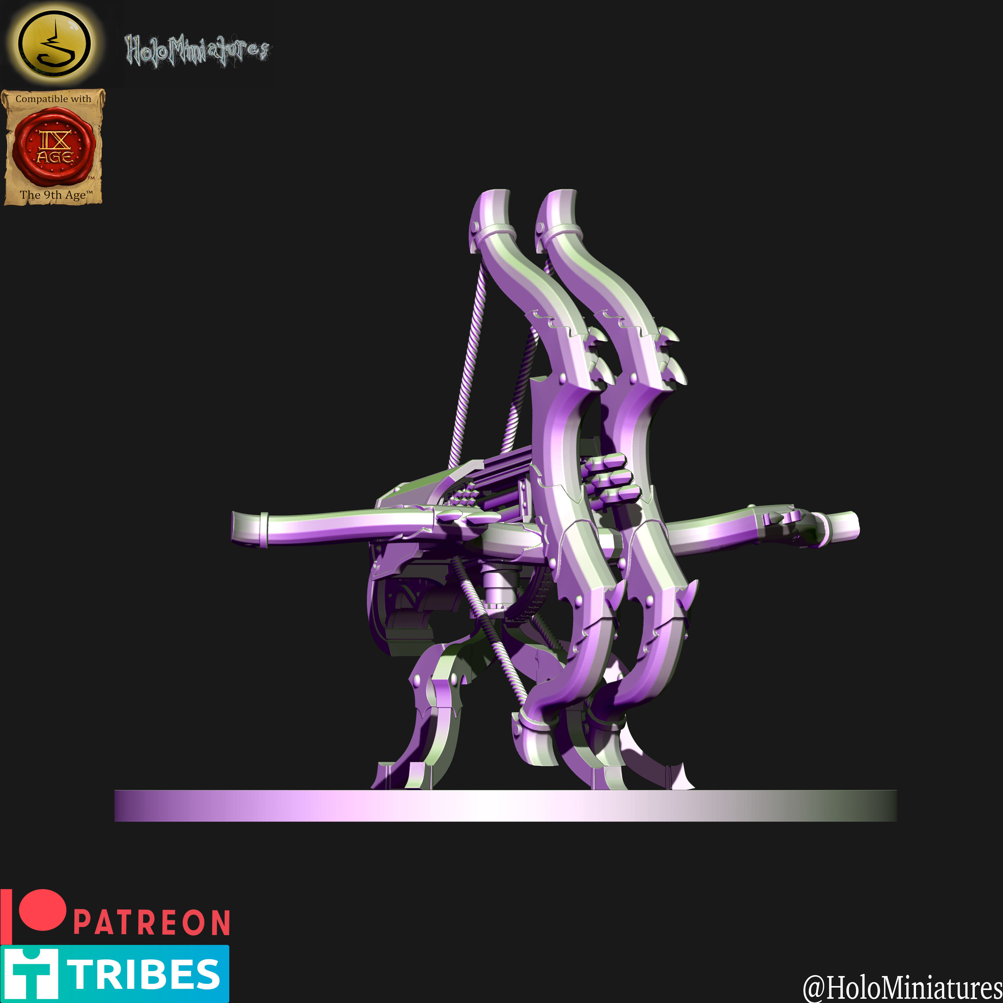 Dark elves Bolt thrower 3D print model_4