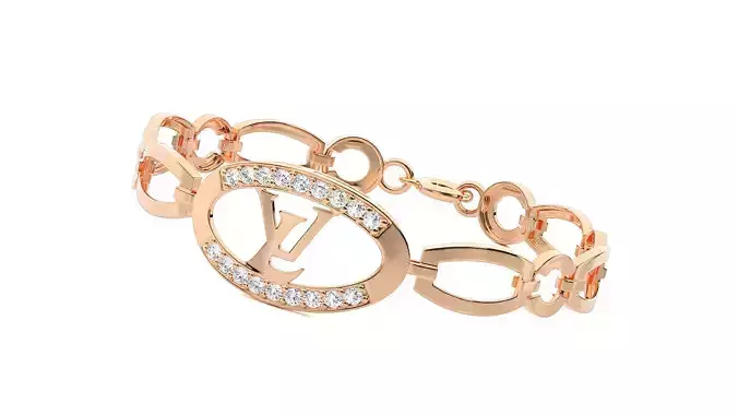 LV High Jewelry Diamond Bracelet 3dm stl renders details