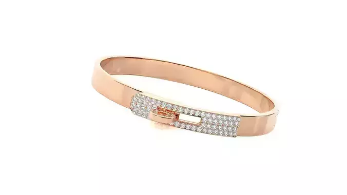 Lock Band High Jewelry Diamond Bracelet 3dm stl renders details 3D print model