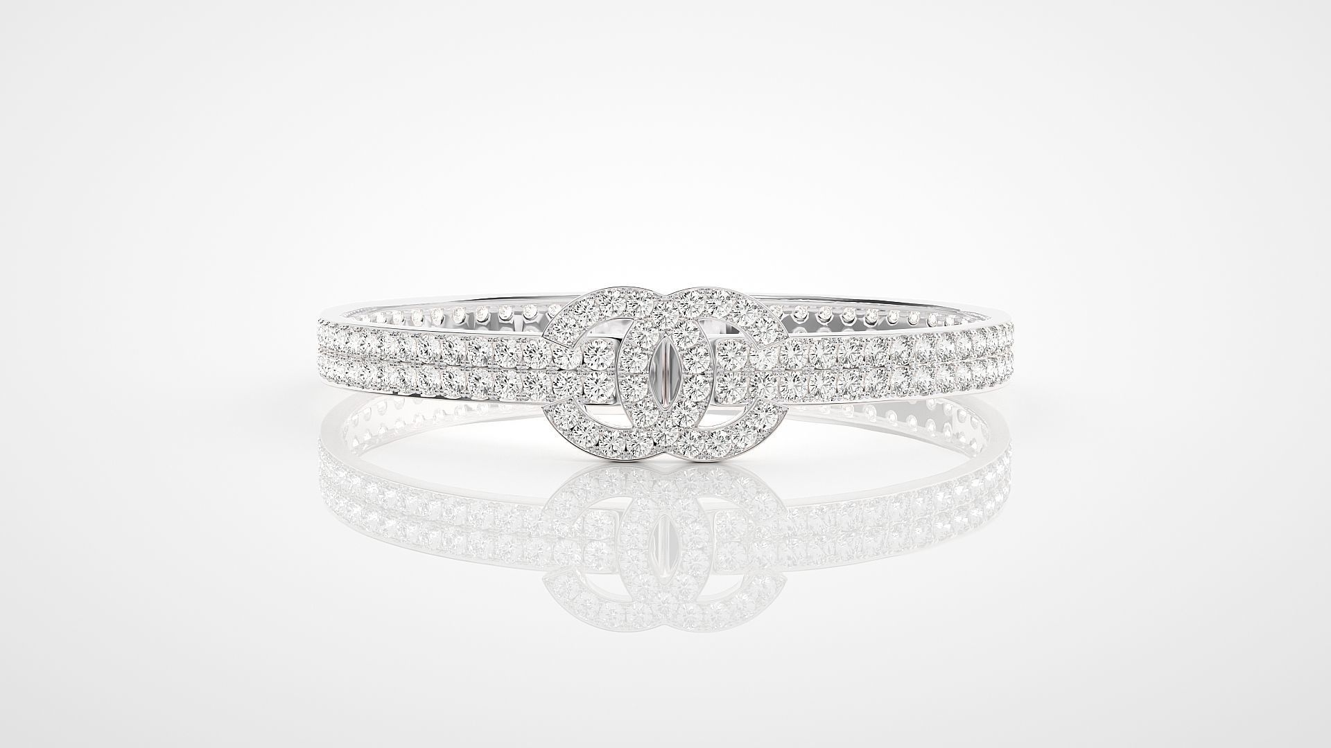 High Jewelry Diamond Bracelet 3dm stl renders details 3D print model_8