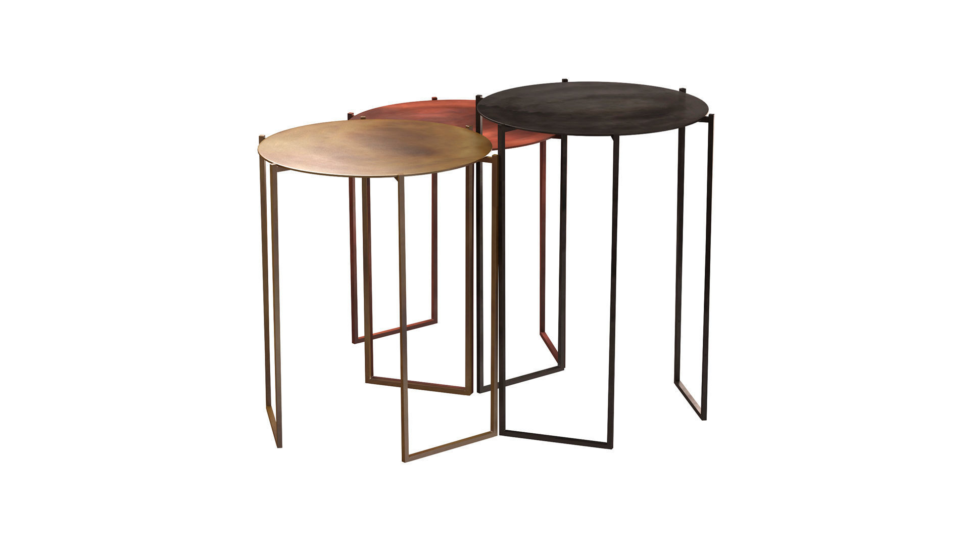 DE CASTELLI BAND Round metal coffee table 3D model_4