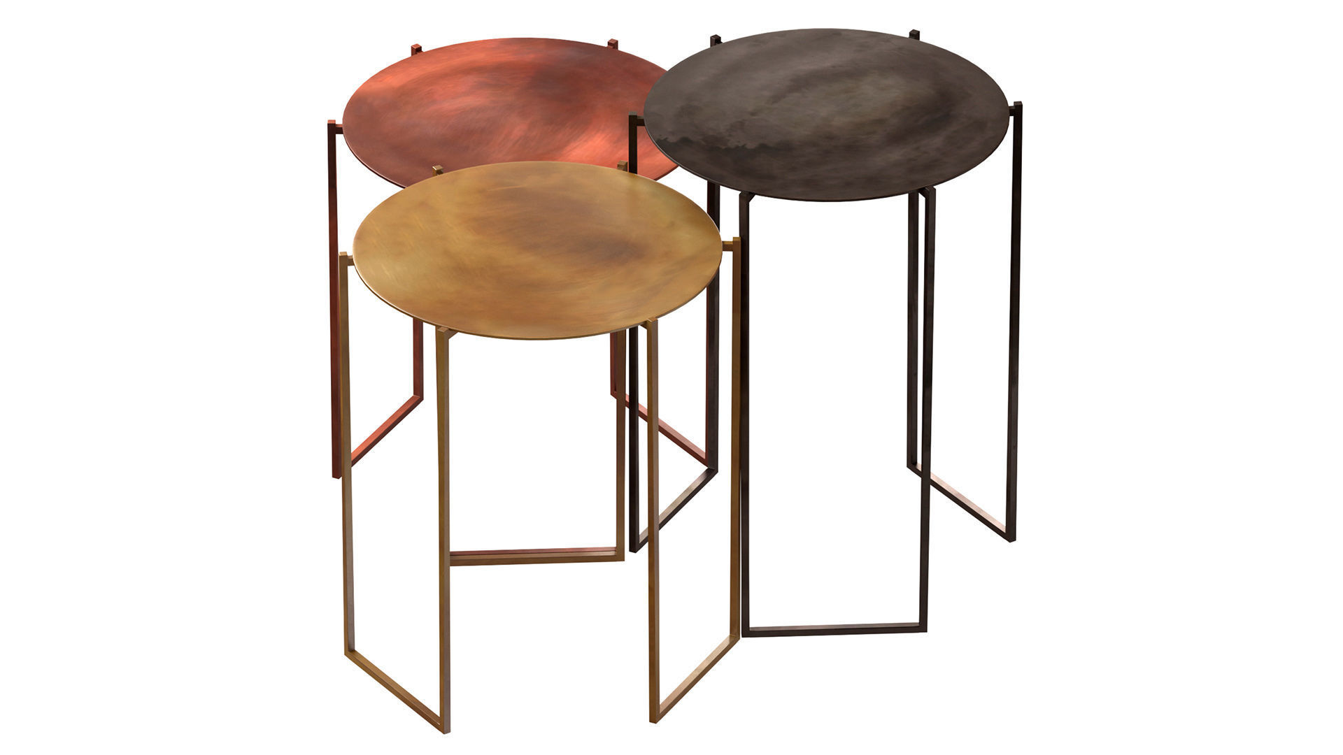 DE CASTELLI BAND Round metal coffee table 3D model_7