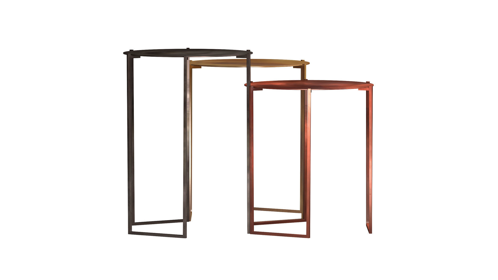 DE CASTELLI BAND Round metal coffee table 3D model_2