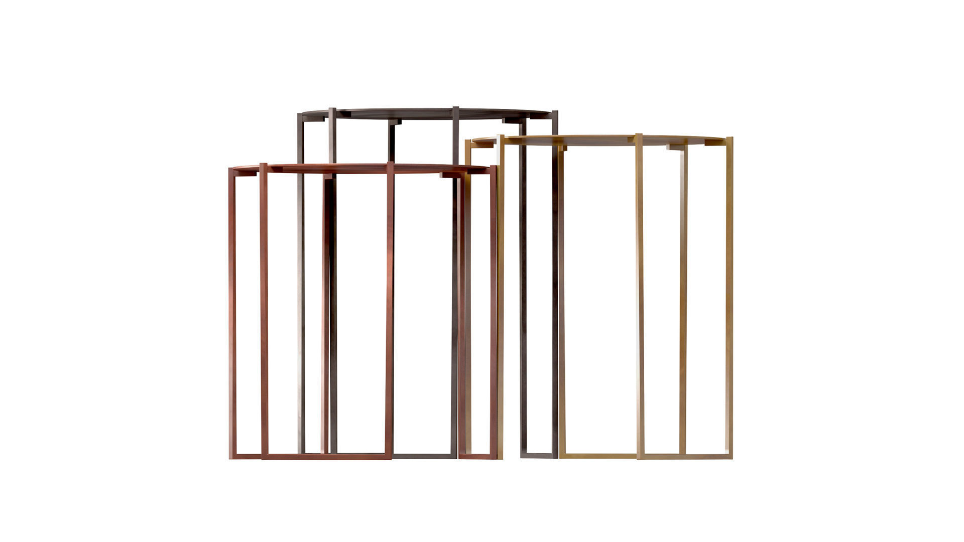 DE CASTELLI BAND Round metal coffee table 3D model_8