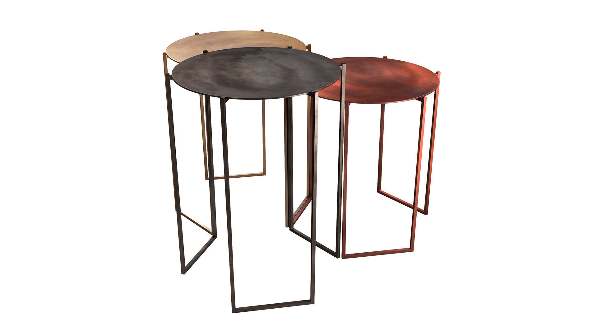 DE CASTELLI BAND Round metal coffee table 3D model_3