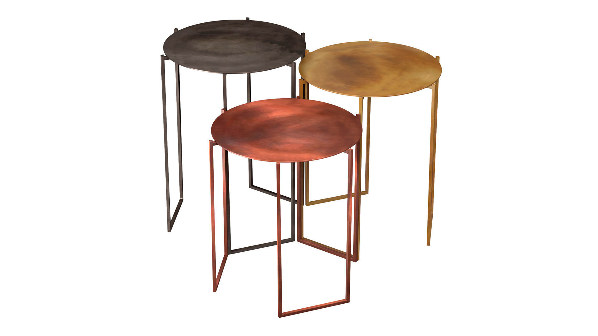 DE CASTELLI BAND Round metal coffee table 3D model_5