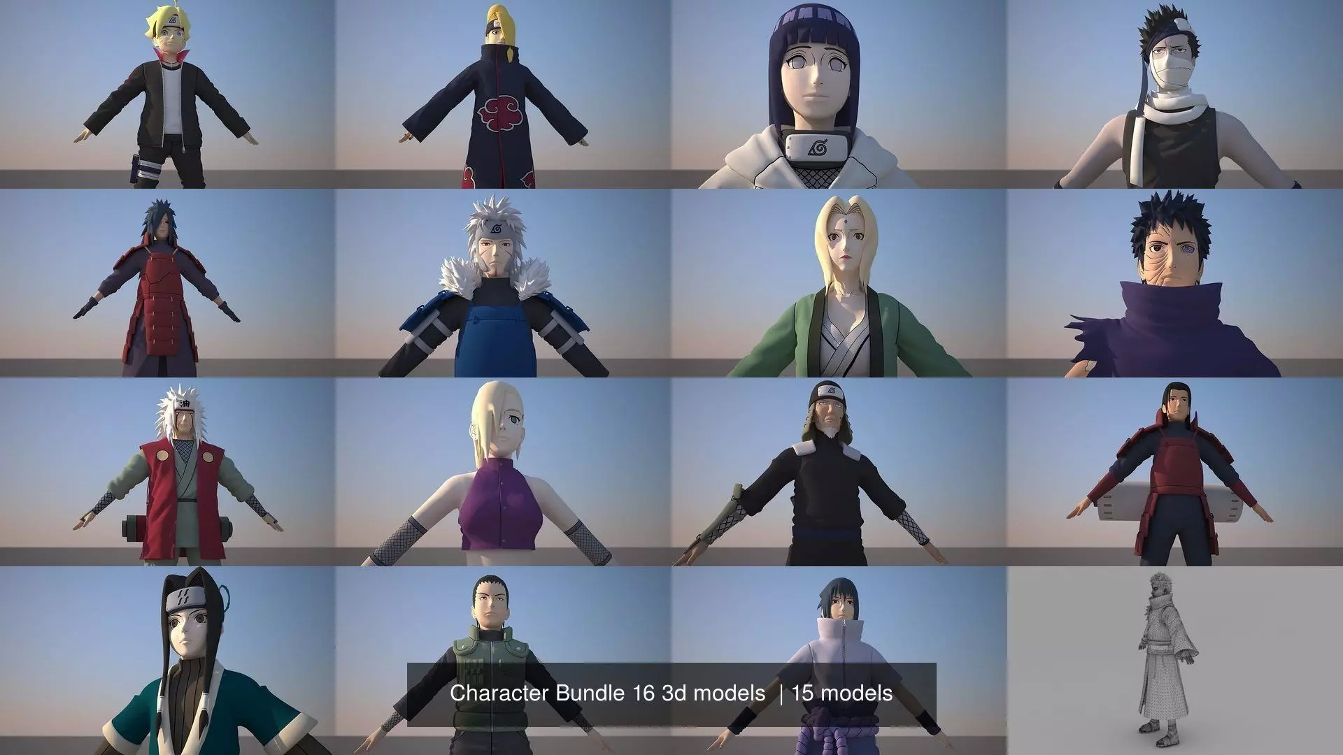 3d models Bundle 15 Characters 3D Model Collection_0