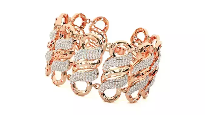 Chain Clips High Jewelry Diamond Bracelet 3dm stl renders 3D print model