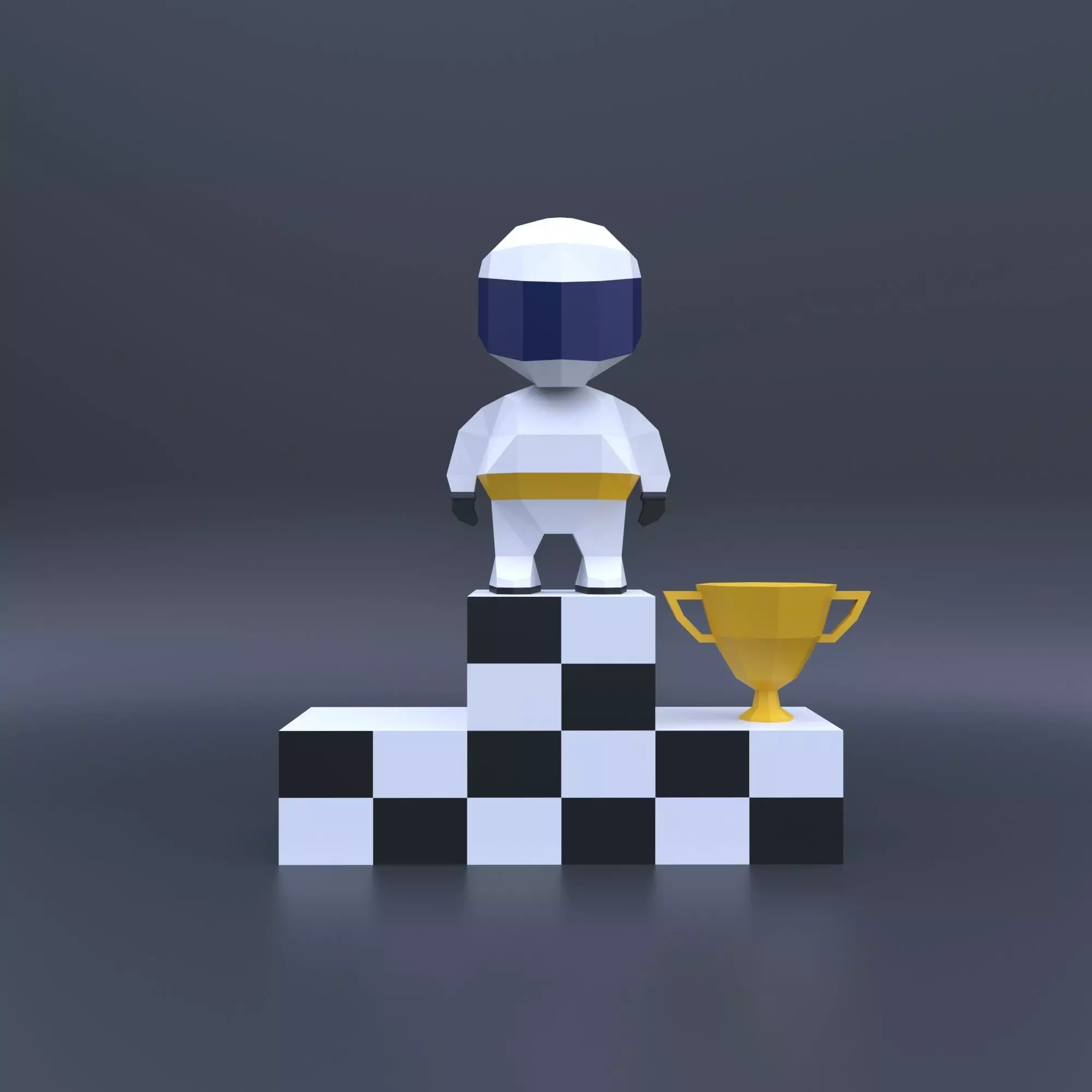 Low Poly RacerModel Origami 3D print model 3D print model 3D print model_0