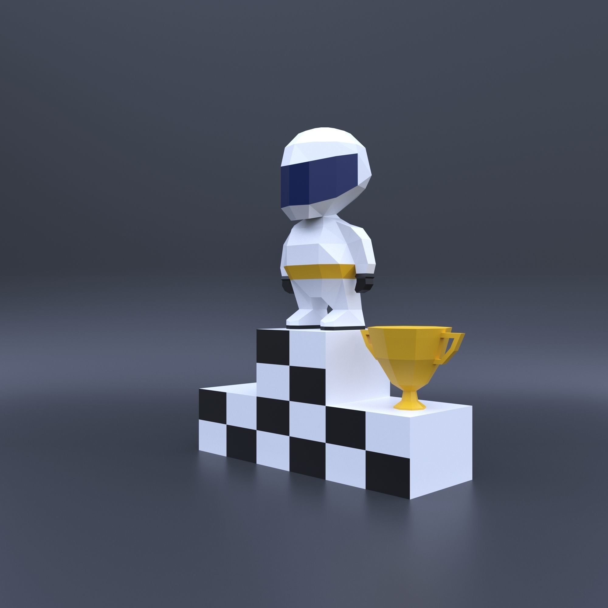 Low Poly RacerModel Origami 3D print model 3D print model 3D print model_2